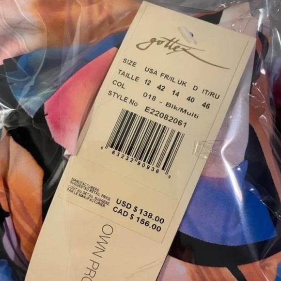 New! Profile by Gottex Color Rush Black Ruffle One Shoulder One Piece Swimsuit‎ - Picture 6 of 7